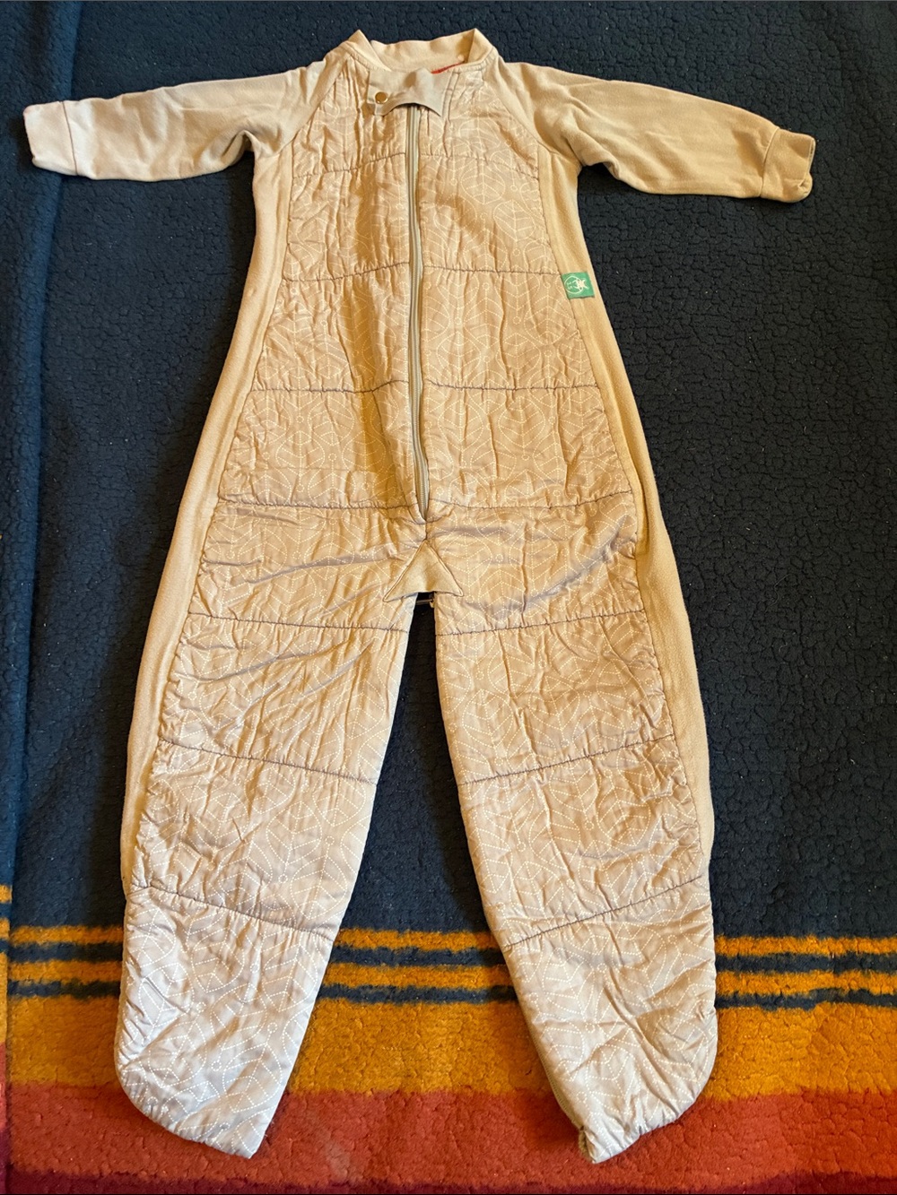 Ergobaby pouch tan/gray Quilted Footed Sleep Romper